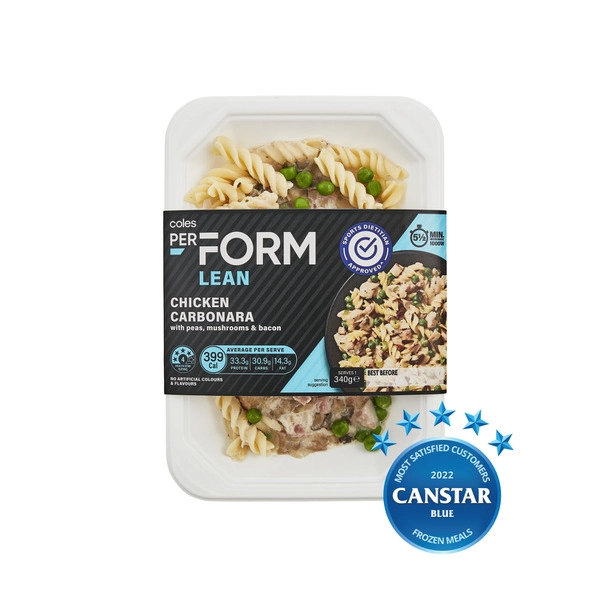 Coles Perform Chicken Carbonara 330g