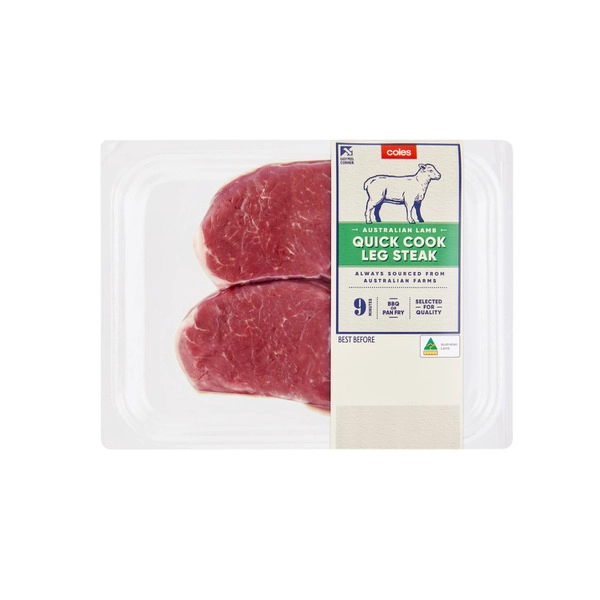 Coles Lamb Leg Steak 2 Pack 215g