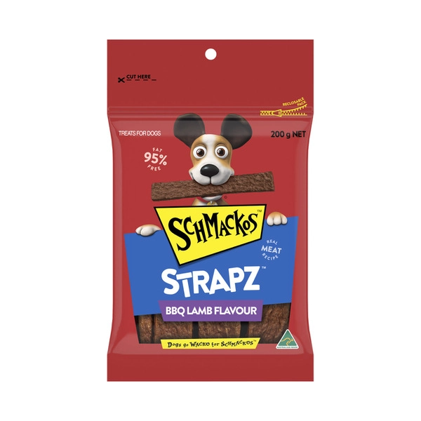 Schmackos Strapz BBQ Lamb Dog Treat 200g