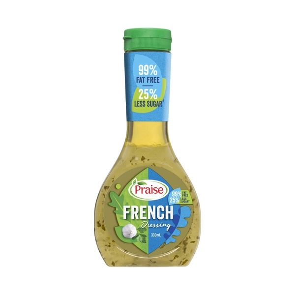 Praise Fat Free 25% Less Sugar French Dressing 330mL