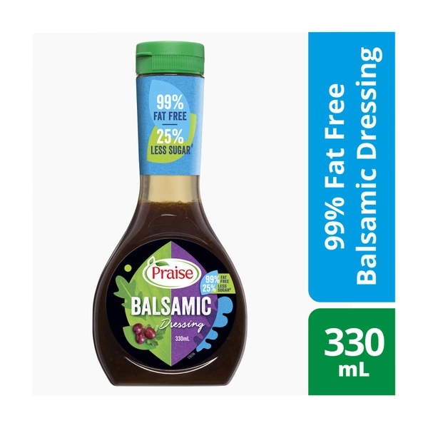 Praise Fat Free 25% Less Sugar Balsamic Dressing 330mL