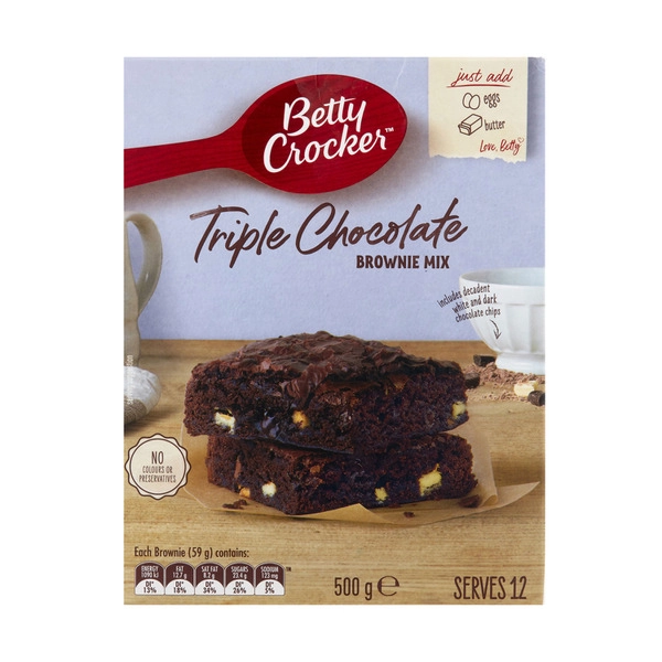 Betty Crocker BETTY CROCKER BROWNIES:TRIPLE CHOC FUDGE:.:500 GRAM 