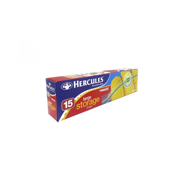 Hercules Twinzip Storage Bags Large 27cm x 33cm 15 pack