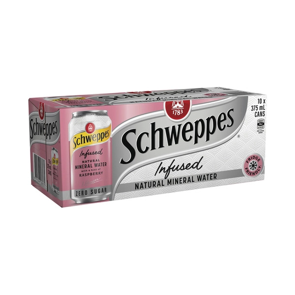 Schweppes Raspberry Sparkling Water 10X375Ml 10 pack