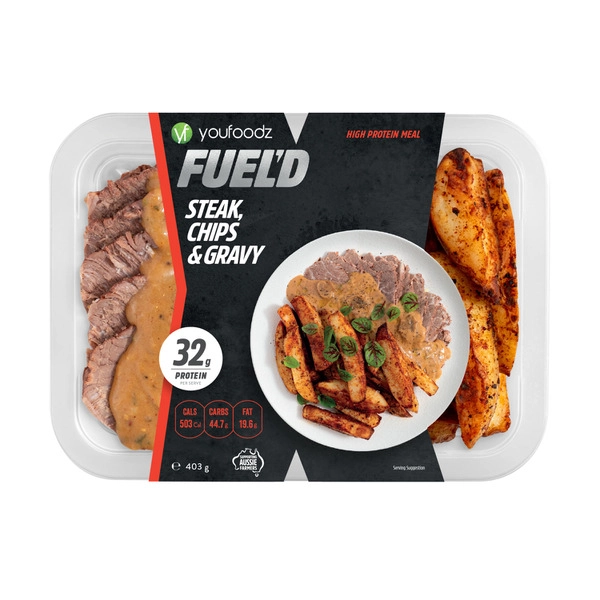 Youfoodz Fueld Steak Chips & Gravy 403g