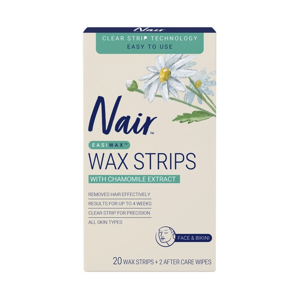 Nair Precision Easiwax Wax Strips For Face & Bikini 20 pack