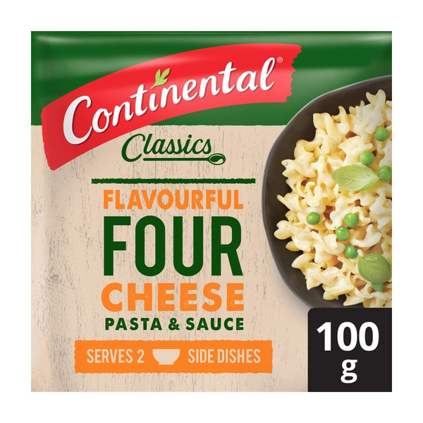 Continental Four Cheeses Pasta & Sauce Serves 3 100g