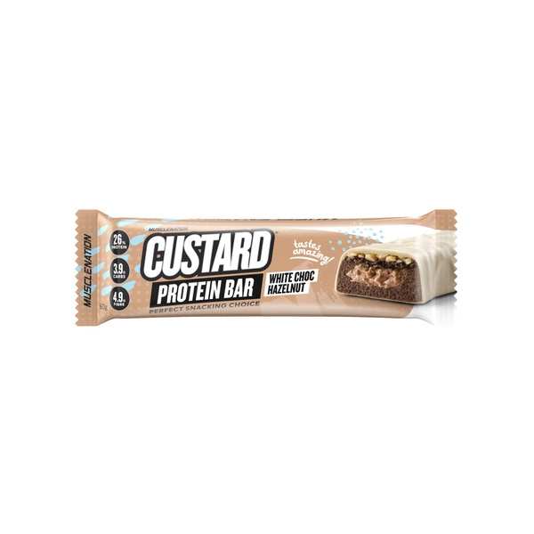 Muscle Nation Custard Bar White Choc Hazelnut 60g