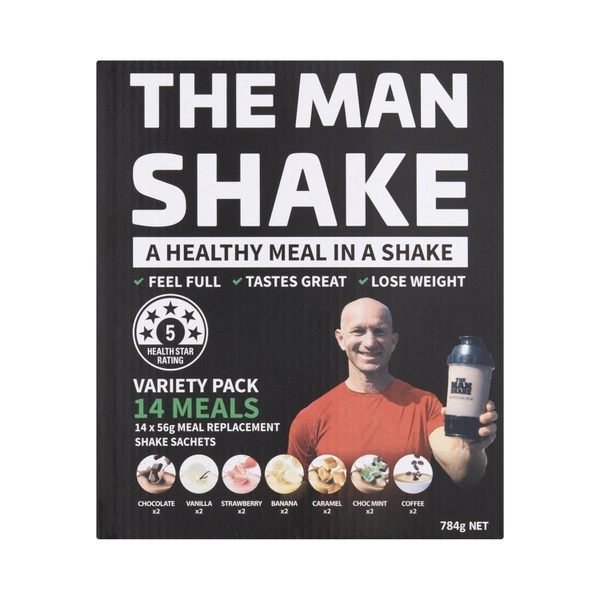 The Man Shake Meal Replacement Variety 14 Pack 784g