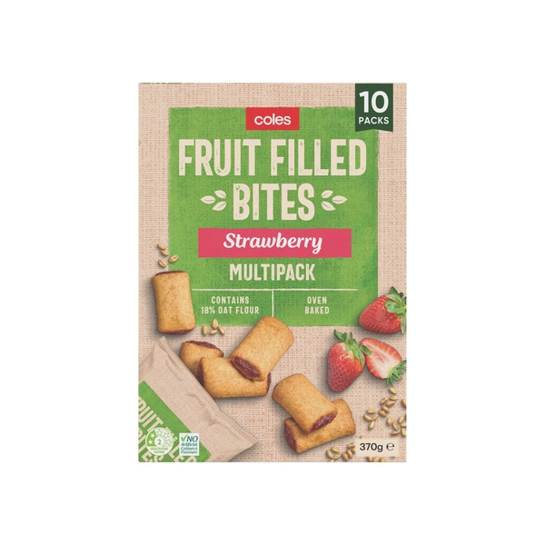 Coles Fruit Filled Mini Bars Stawberry 10 Pack 370g