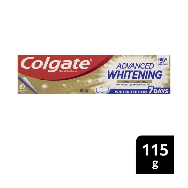 Colgate Advanced Whitening Toothpaste and Tartar Control 115g