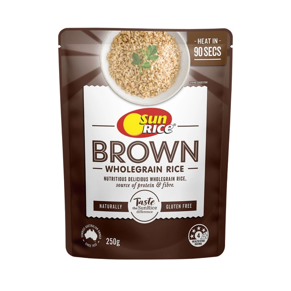 Sunrice Microwave Brown Rice Pouch 250g