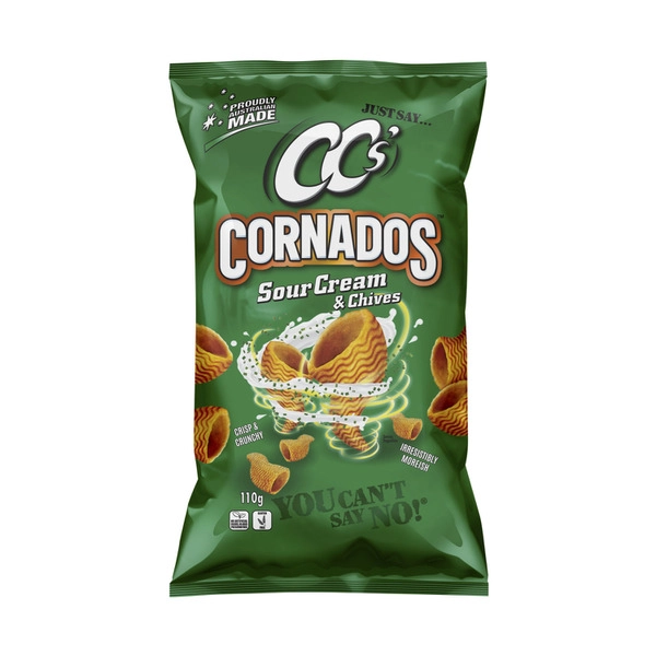 Cc's Cornados CC'S CORNADOS 110G:SOUR CREAM CHIVES:.:110 GRAM 