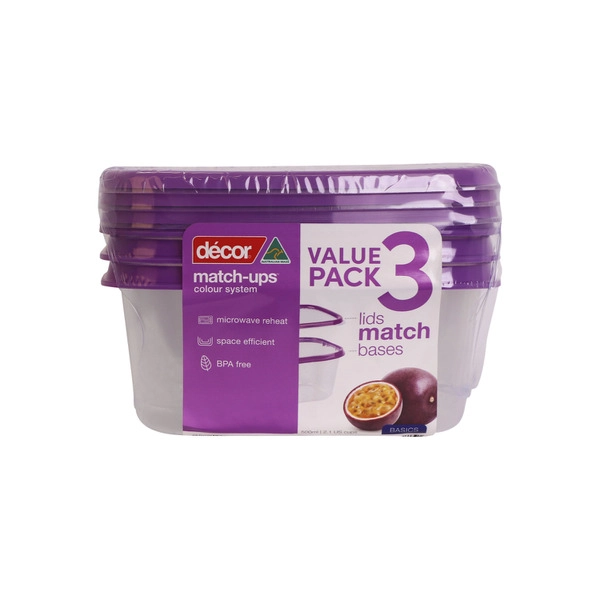 Decor Match Ups Containers 500mL 3 pack