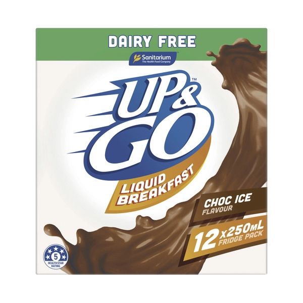 Sanitarium Up&Go Liquid Breakfast Fridge Pack Dairy Free Choc 12X250mL 3L