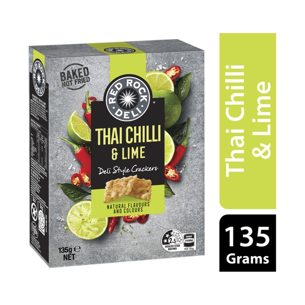 Red Rock Deli Thai Chilli Lime Style Crackers 135g