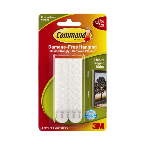 Command Large Picture Hanging Strips White 4 pack