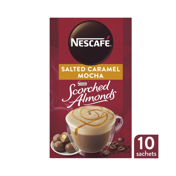 Nescafe Salted Caramel Scorched Almond Mocha Coffee Sachets 10 pack