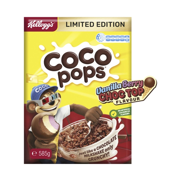 Kellogg's Coco Pops Limited Edition Vanilla Berry Choc Top Flavour Breakfast Cereal 585g