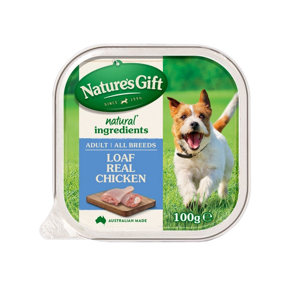 Nature's Gift Adult All Breeds Wet Dog Food Loaf Chicken 100g