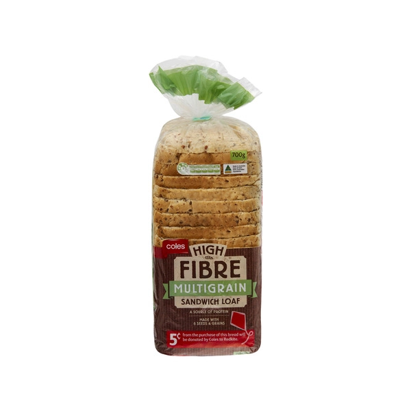 Coles Bread High Fibre Multigrain 700g