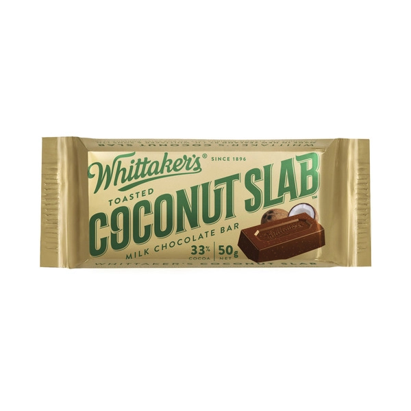 Whittaker's Toasted Coconut Slab Milk Chocolate Bar 50g