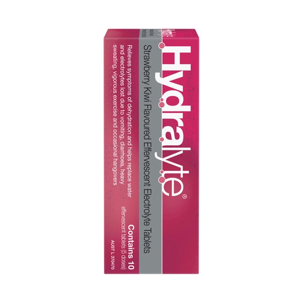 Hydralyte Effervescent Strawberry Kiwi Tablet 10 pack