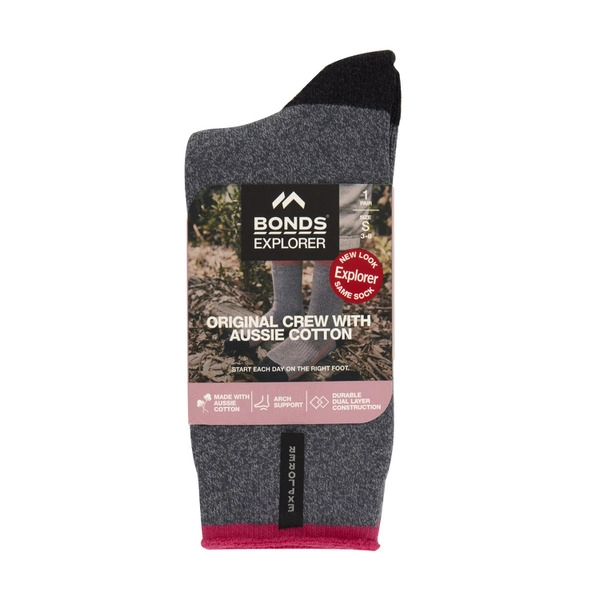 Bonds Explorer Womens Cotton Crew 3+ & 8+ 1 pack