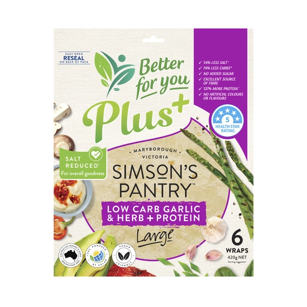 Simson's Pantry Low Carb Garlic & Herb + Protein 420g