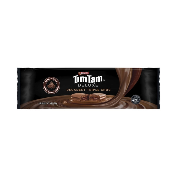 Arnotts Tim Tam Deluxe Chocolate Biscuits Triple Choc 175g