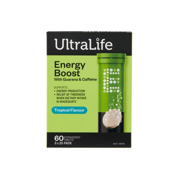 Ultralife Effervescent Energy Tropical Tablets 60 pack