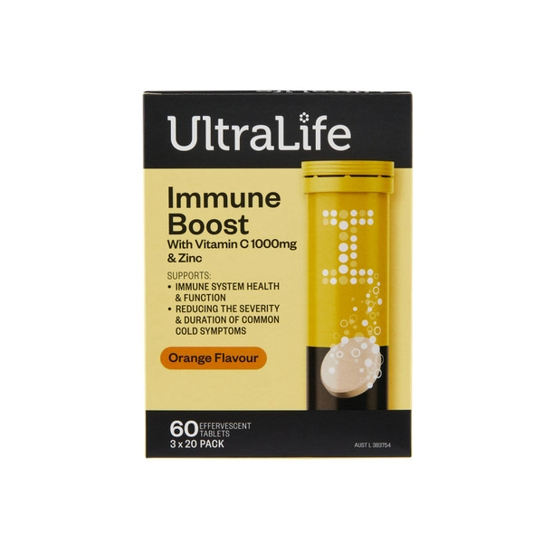 Ultra Life Effervescent Immune Orange Tablets 60 pack