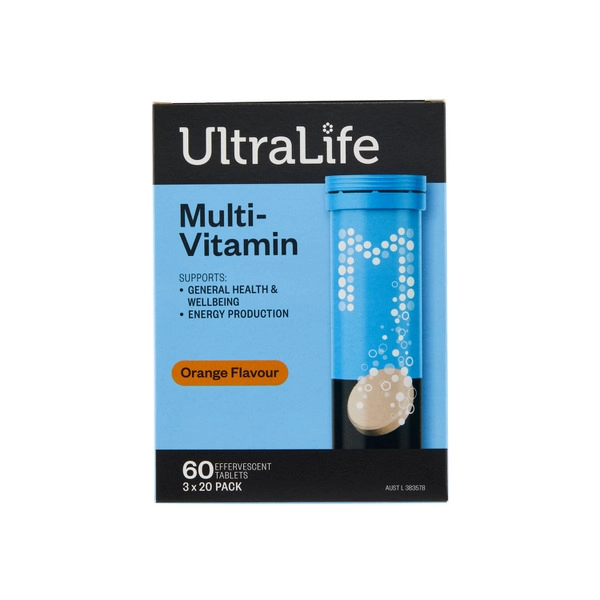 Ultralife Effervescent Multivitamin Orange Tablets 60 pack