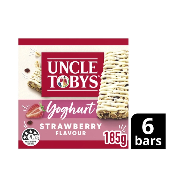 Uncle Tobys Yoghurt Topps UNCLE TOBYS MUESLI BARS YOGHURT STRAWBERRY LUNCHBOX SNACKS 