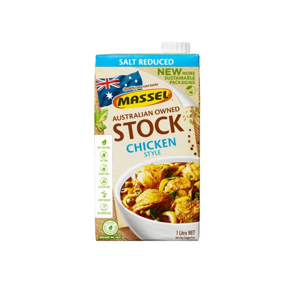 Massel MASSEL LIQUID STOCK:CHICKEN:SALT REDUCED:1LITRE 