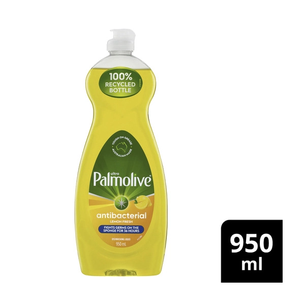 Palmolive Ultra Strength Concentrate Antibacterial Dishwashing Liquid Lemon 950mL