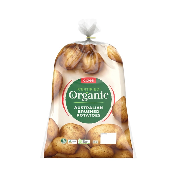 Organic COLES ORGANIC POTATOES:BRUSHED:.:2 KG 