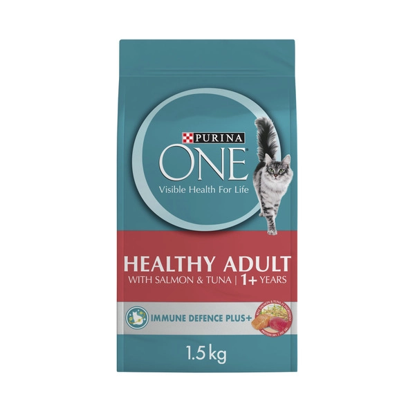 Purina One Adult Dry Cat Food Healthy Salmon And Tuna 1.5kg