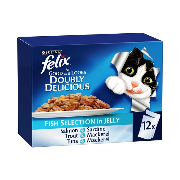 Felix Doubly Delicious FELIX DOUBLY DELICIOUS FISH SELECTION CAT FOOD 12X85G 