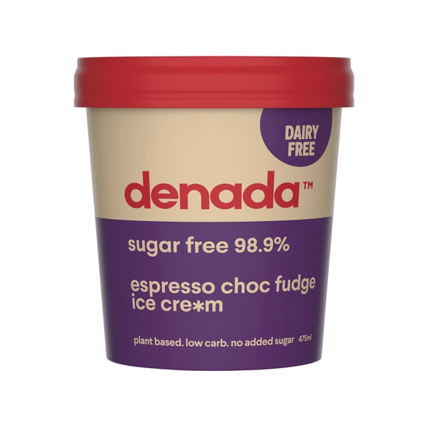 Denada Sugar Free Espresso Chocolate Fudge Vegan Ice Cream 475mL