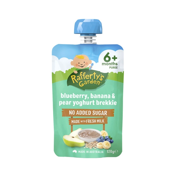 Rafferty's Garden Blueberry Banana & Pear Yoghurt Brekkie Baby Food Pouch 6+ Months 120g