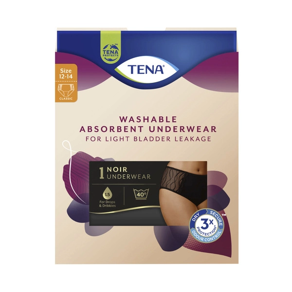 Tena Washable Women's Classic Brief Incontinence Underwear Size Medium 1 pack