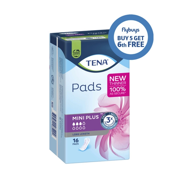 Tena Pads Mini Plus Length Incontinence Pad 16 pack