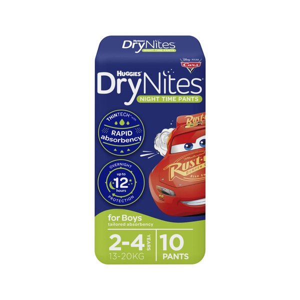 DryNites Night Time Pants for Boys 2-4 Years (13-20kg) 10 pack