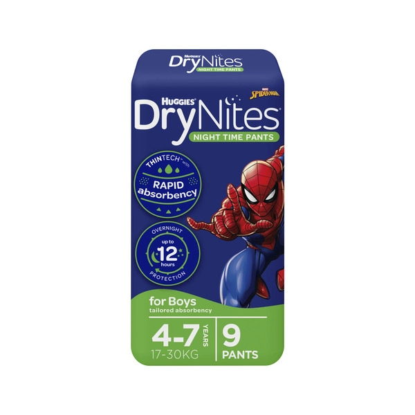 DryNites Night Time Pants for Boys 4-7 Years (17-30kg) 9 pack