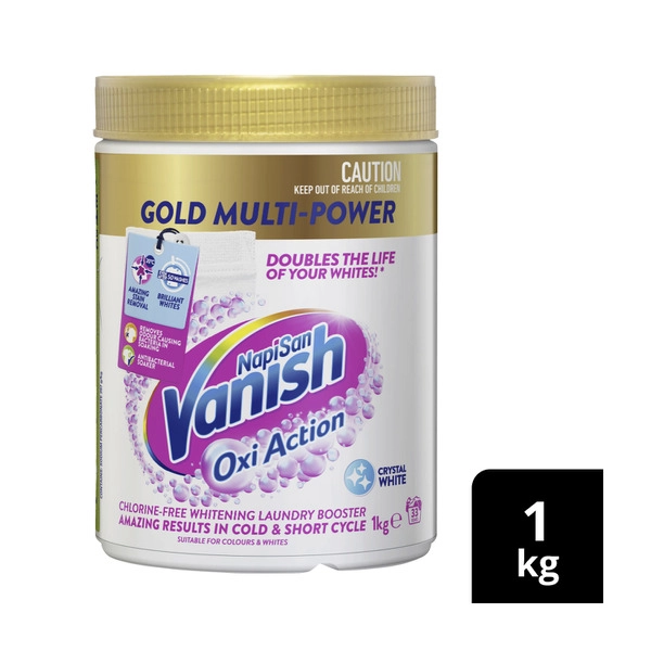 Vanish Napisan Oxi Action Gold Multi-Powder Crystal White Laundry Booster Powder 1kg