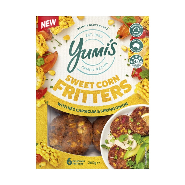 Yumi's Sweet Corn Fritters 6 Pack 260g