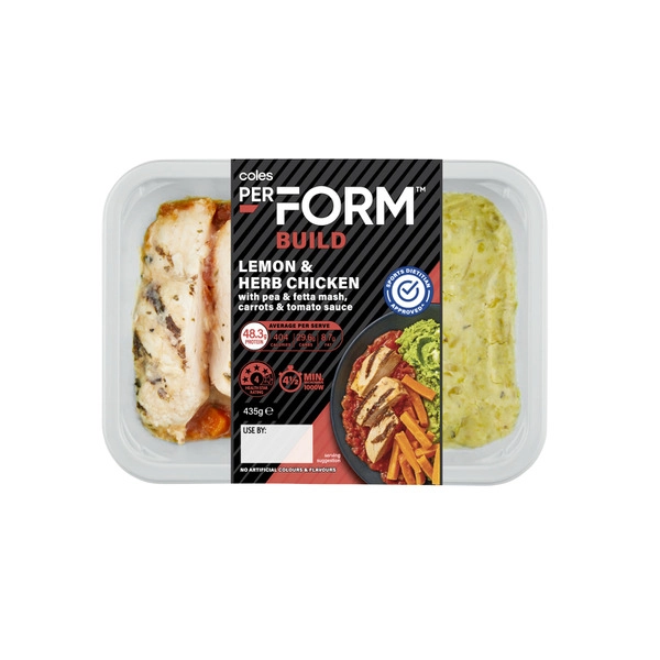 Coles Perform Build Lemon & Herb Chicken 435g