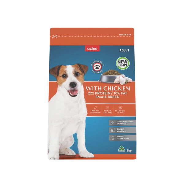 Coles Adult Small Breed Dry Dog Food With Chicken 3kg