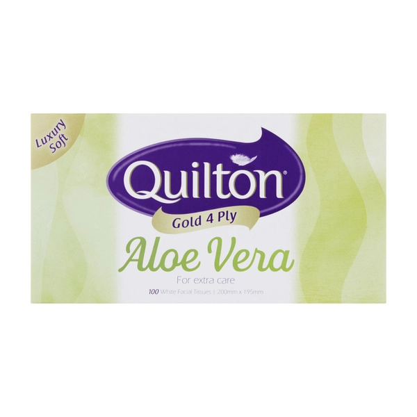 Quilton Gold 4ply Facial Tissues Aloe Vera 100 pack